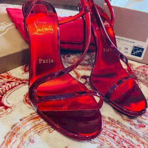 Christian Louboutin Rosalie 100 Patent Red Heels